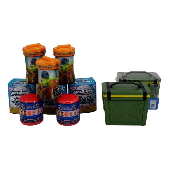 Lot of 10 Toys: 3 MadLab Untamed, 2 Mashems, 3 Hatchimals, 1 Fortnite Loot Battl - Picture 1 of 5